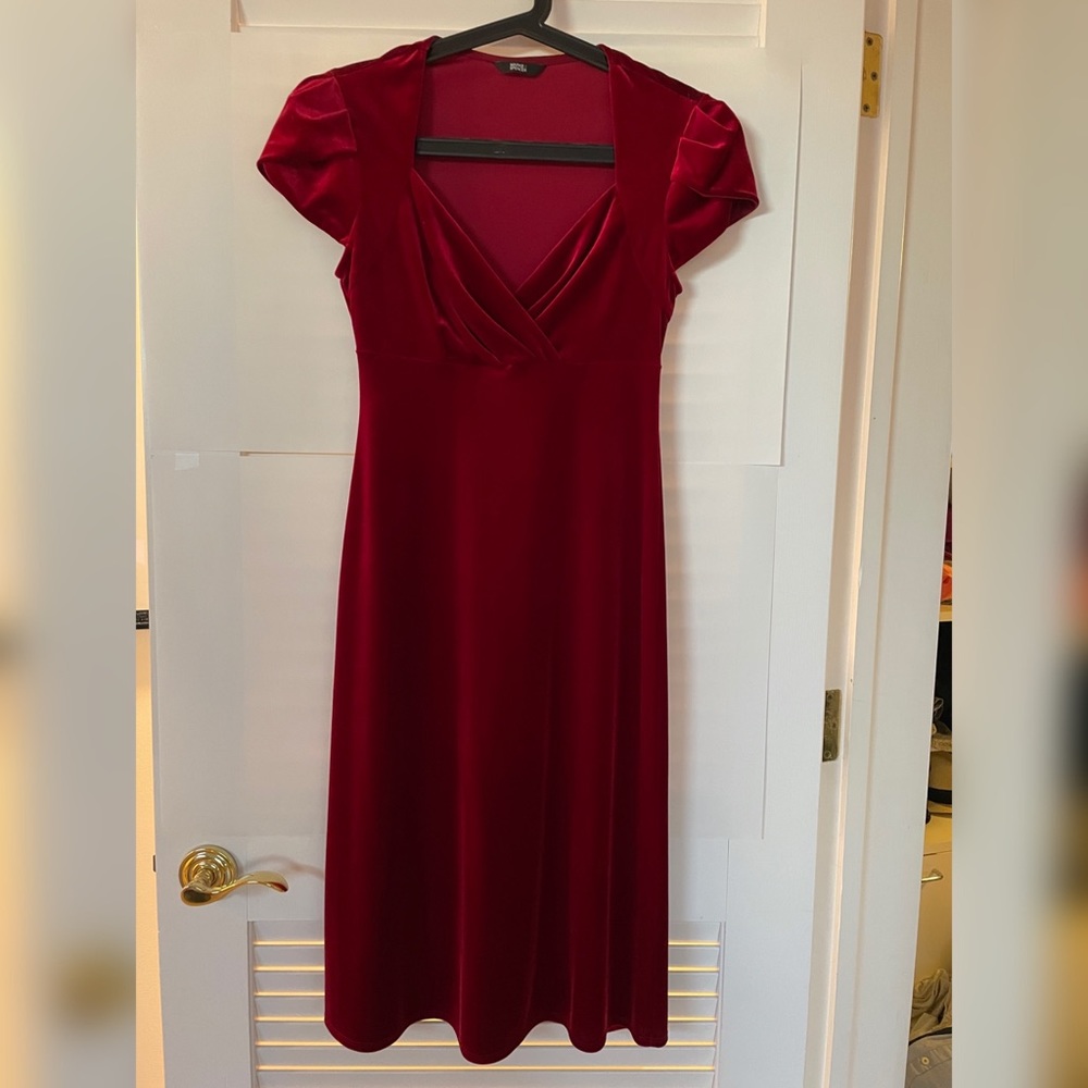 Marks & Spencer red velvet dress
